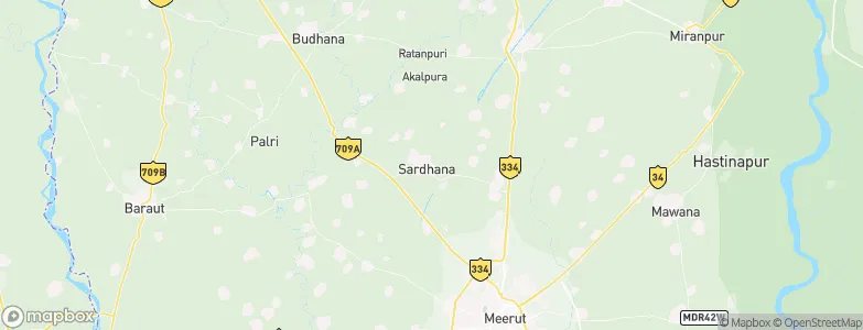 Sardhana, India Map