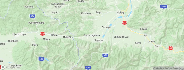 Sarmizegetusa, Romania Map