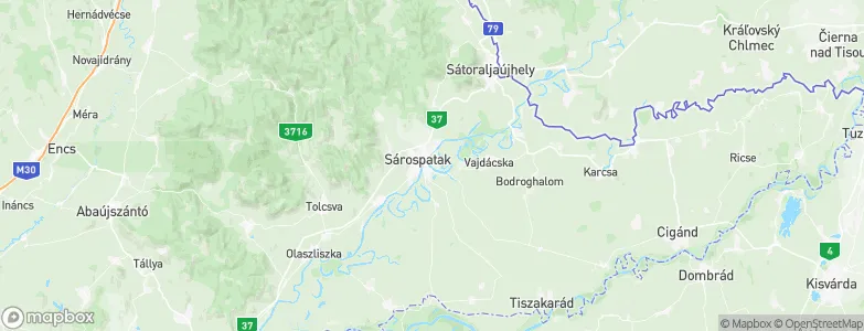 Sárospatak, Hungary Map