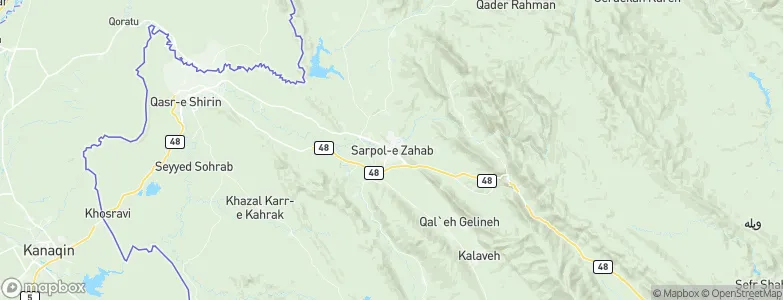 Sarpol-e Z̄ahāb, Iran Map