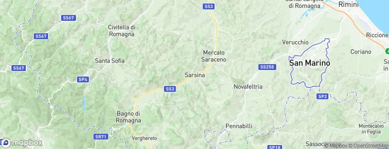 Sarsina, Italy Map