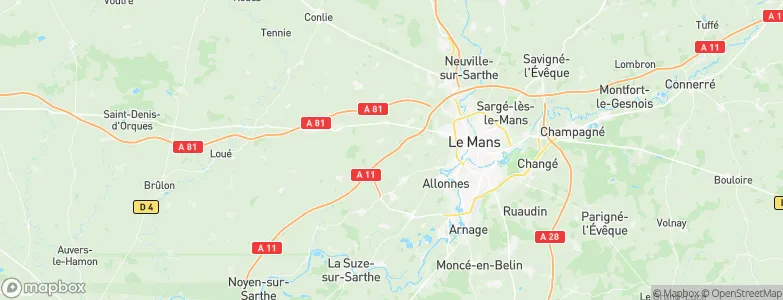 Sarthe, France Map