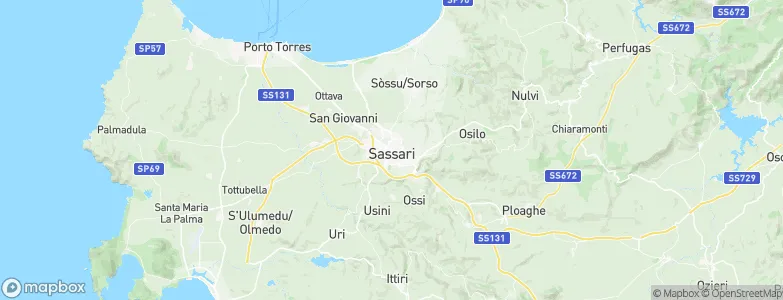 Sassari, Italy Map