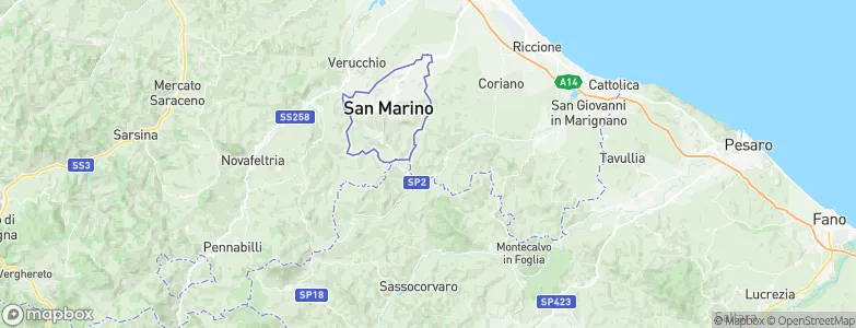 Sassofeltrio, Italy Map