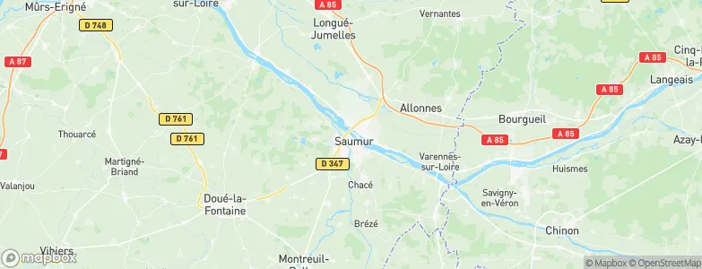 Saumur, France Map