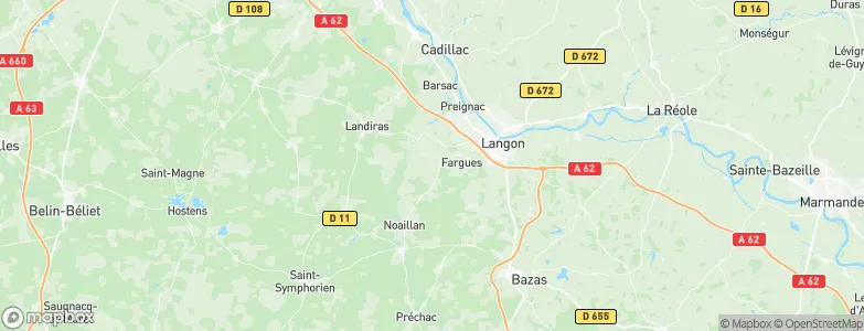Sauternes, France Map