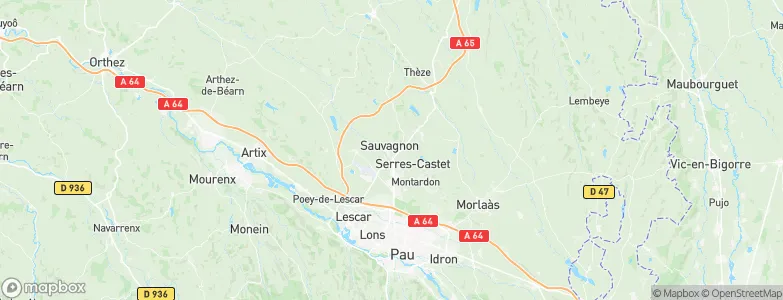 Sauvagnon, France Map