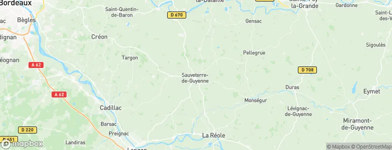 Sauveterre-de-Guyenne, France Map