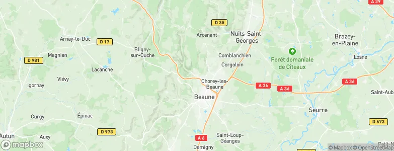 Savigny-lès-Beaune, France Map
