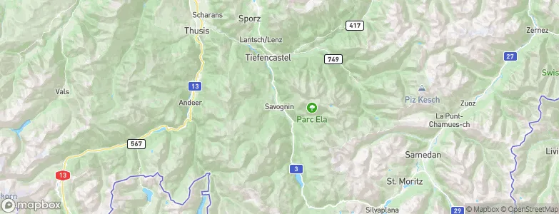 Savognin, Switzerland Map