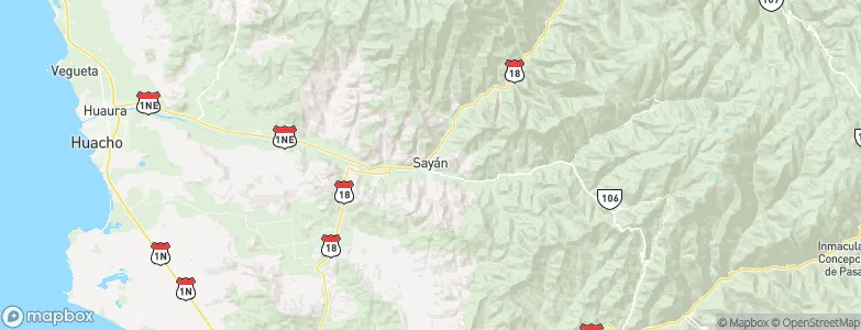 Sayán, Peru Map