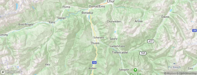 Scharans, Switzerland Map