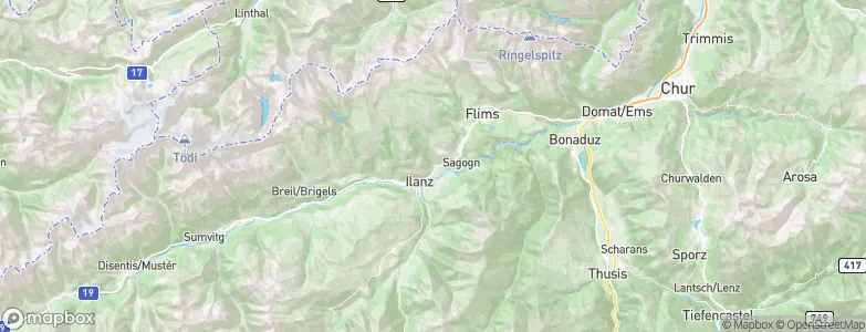 Schluein, Switzerland Map