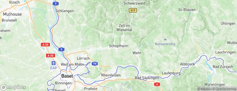 Schopfheim, Germany Map