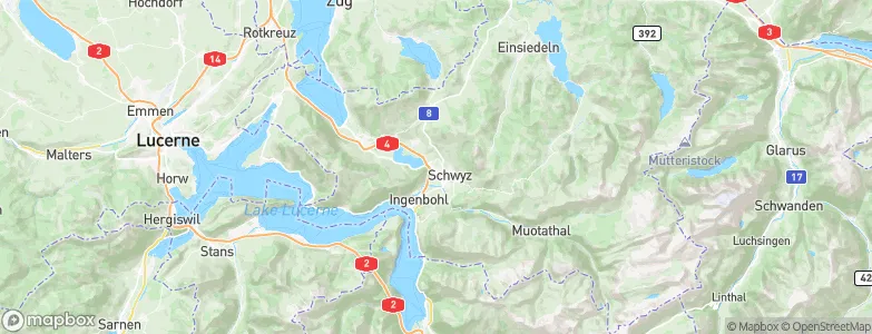 Schwyz District, Switzerland Map