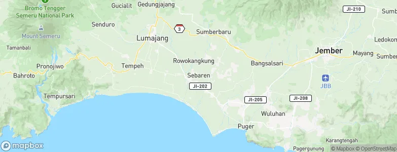 Sebaren, Indonesia Map