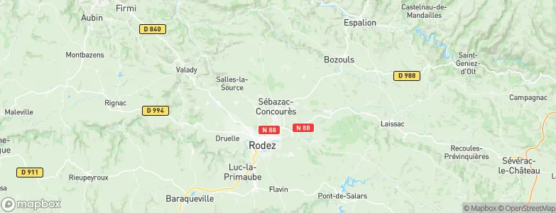 Sébazac-Concourès, France Map