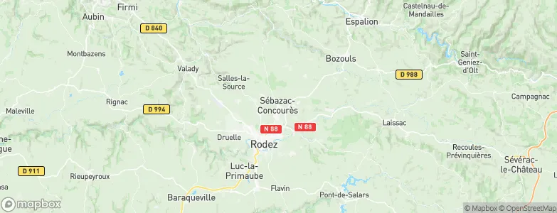 Sébazac-Concourès, France Map