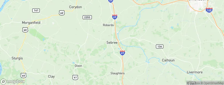 Sebree, United States Map