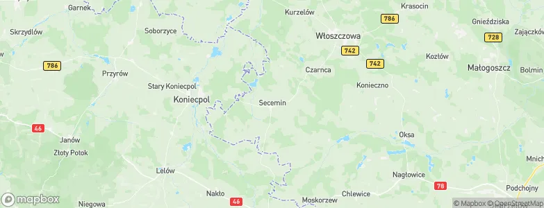 Secemin, Poland Map
