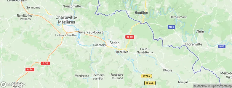 Sedan, France Map