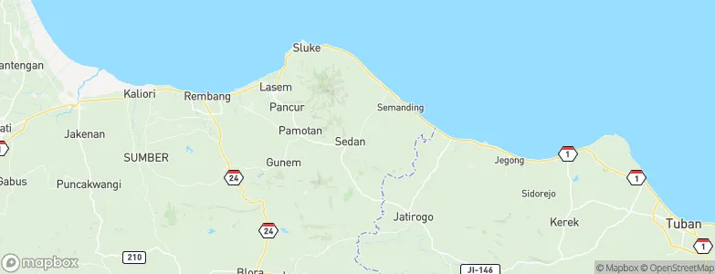 Sedan, Indonesia Map