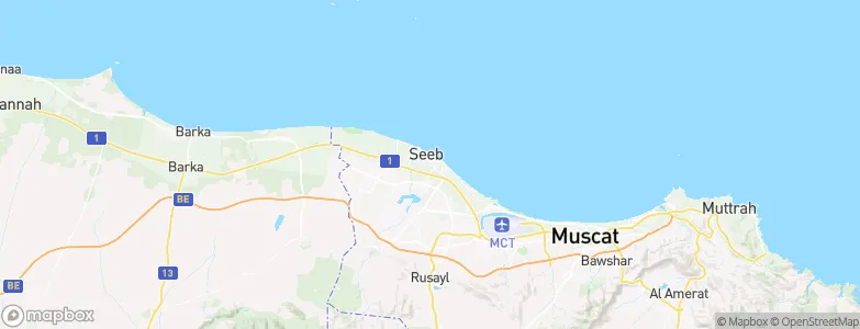 Seeb, Oman Map