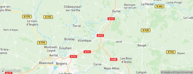Seiches-sur-le-Loir, France Map
