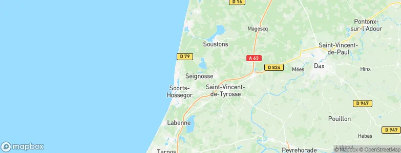 Seignosse, France Map
