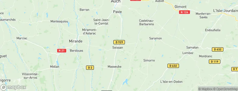 Seissan, France Map