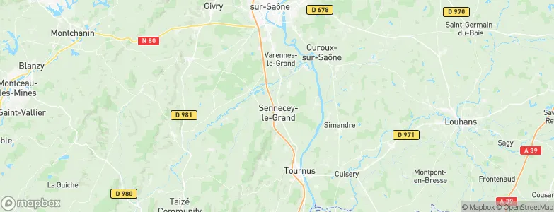Sennecey-le-Grand, France Map