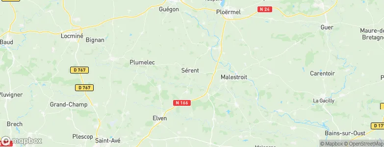 Sérent, France Map