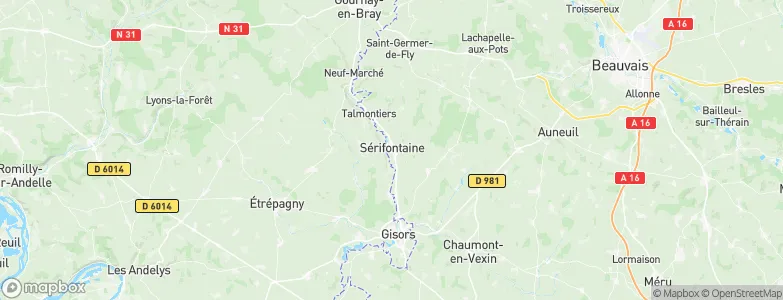 Sérifontaine, France Map
