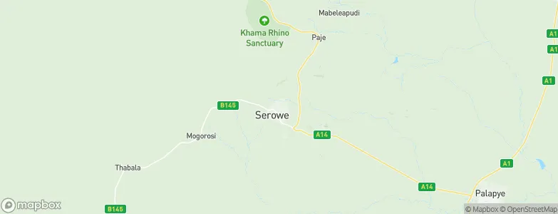 Serowe, Botswana Map