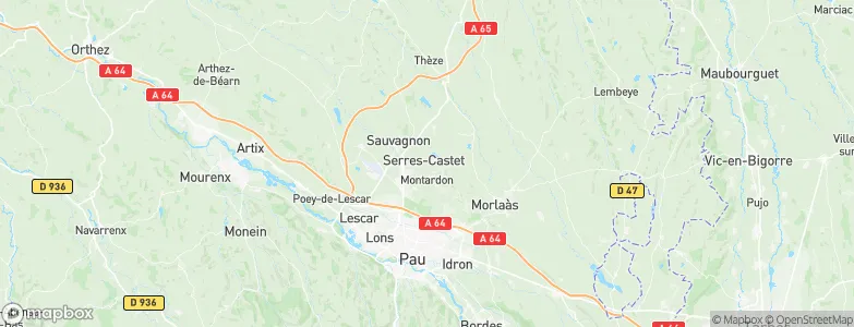 Serres-Castet, France Map