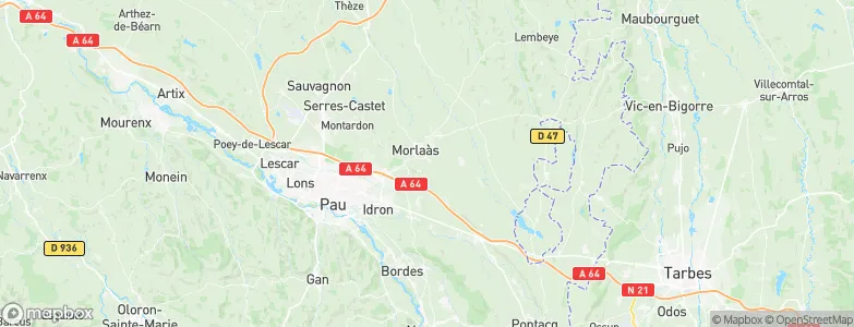 Serres-Morlaàs, France Map
