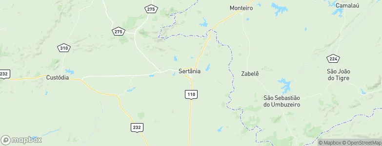 Sertânia, Brazil Map
