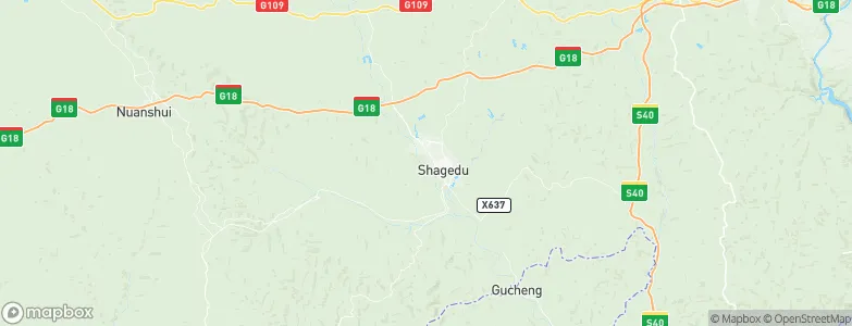 Shagedu, China Map