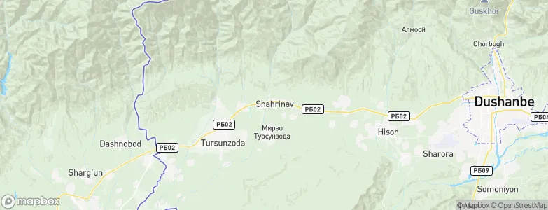 Shahrinav, Tajikistan Map
