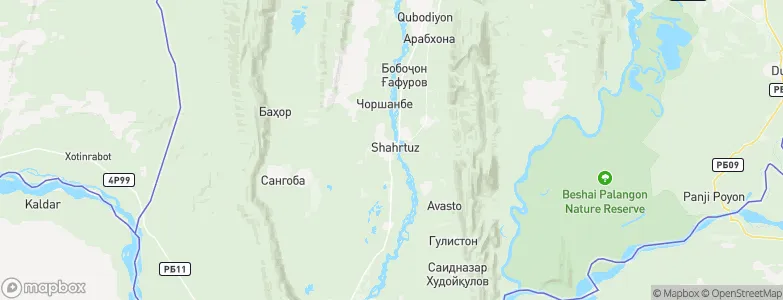 Shahritus, Tajikistan Map