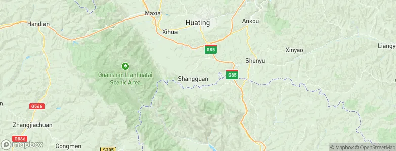 Shangguan, China Map
