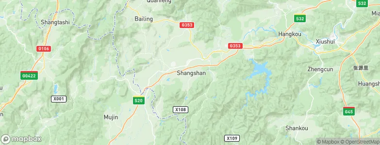 Shangshan, China Map