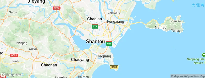 Shantou, China Map