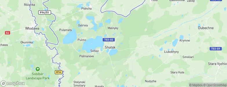 Shats’k, Ukraine Map