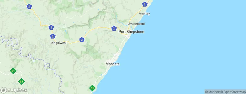 Shelly Beach, South Africa Map