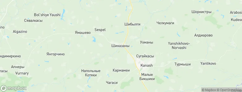 Shikhazany, Russia Map