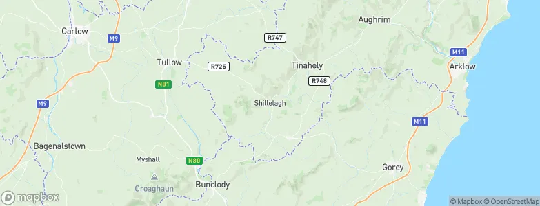 Shillelagh, Ireland Map