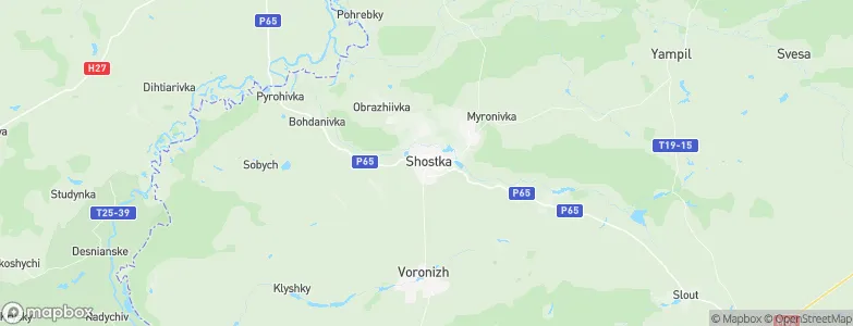 Shostka, Ukraine Map