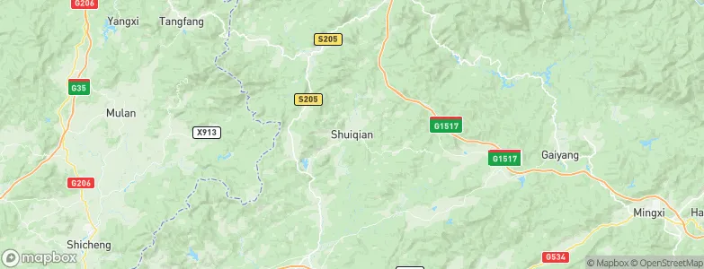 Shuiqian, China Map