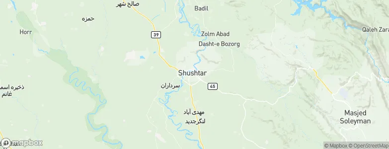 Shūshtar, Iran Map